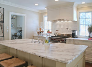 White Carrera Extra Marble Kitchen Countertops | Reflections Granite & Marble
