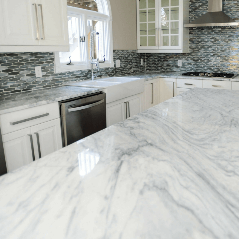 Shadow Storm Marble Kitchen Remodel