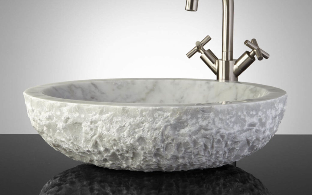Chiseled Stone Vessle Sink | Reflections Granite & Marble