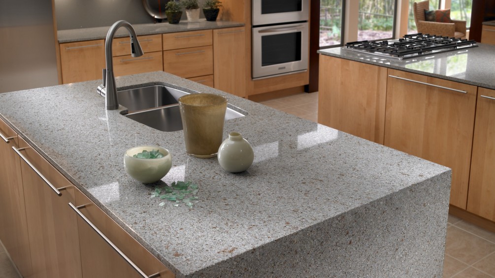 Forest Snow Kitchen with Island - Eco by Cosentino | Reflections Granite & Marble