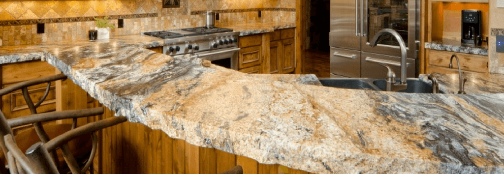 Rustic Chiseled Granite Bar | Reflections Granite & Marble