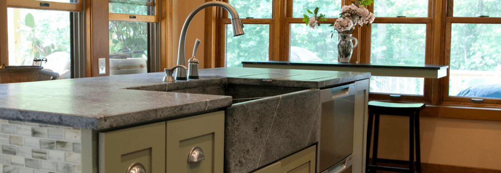 Soapstone Island with Apron Sink | Reflections Granite & Marble