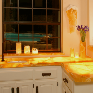 Under Lit Onyx Kitchen Countertops | Reflections Granite & Marble