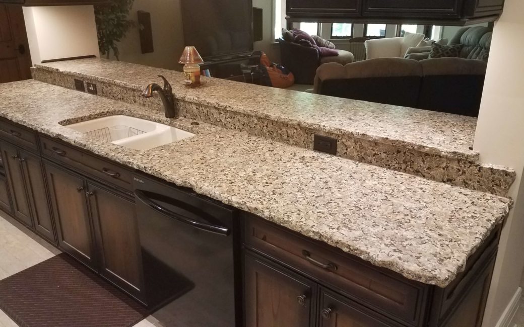 Beige Butterfly Granite with Chiseled Edge | Reflections Granite & Marble